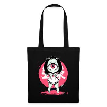 Kawaii Monster Girl with One Eye - Tote Bag - black - Front