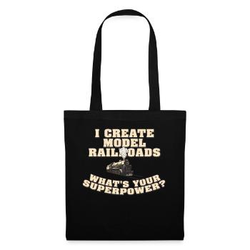 I Create Model Railroads Superpower - Tote Bag - black - Front