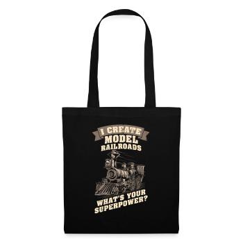 I Create Model Railroads Superpower - Tote Bag - black - Front