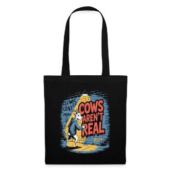 Goat with spray can and crazy cow saying - Tote Bag - black - Front