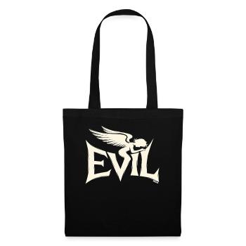 Lettrage maléfique avec ange noir - Sac en tissu - noir - Devant