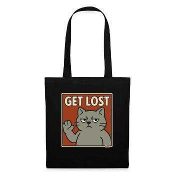 Annoyed cat with saying: Get out - Tote Bag - black - Front