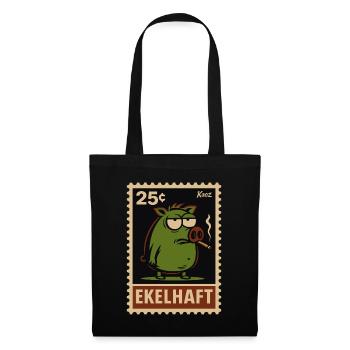 Cochon vert avec vue timbres style dégoûtant - Sac en tissu - noir - Devant