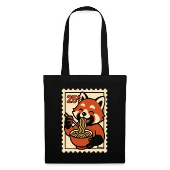 Panda roux avec nouilles ramen - Sac en tissu - noir - Devant