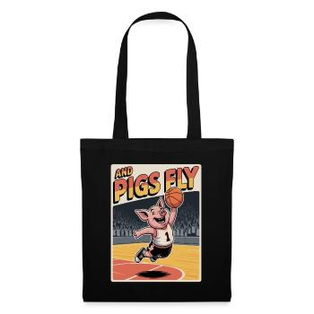 Flying pig playing basketball - Tote Bag - black - Front