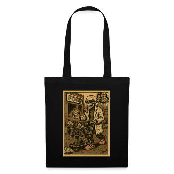Skeleton with shopping cart and drink - Tote Bag - black - Front
