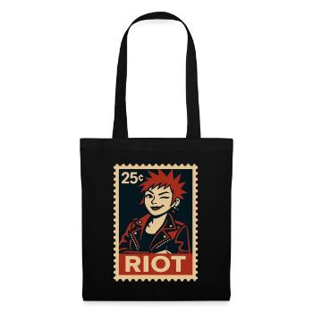Punk woman with red hairstyle - Tote Bag - black - Front