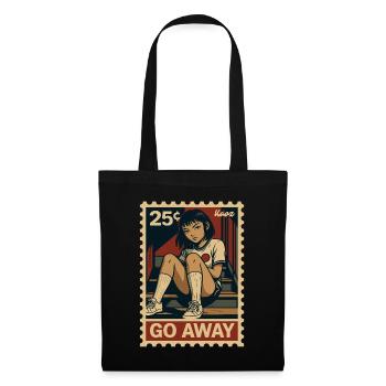 Bande dessinée sur les escaliers timbre, va-t’en ! - Sac en tissu - noir - Devant