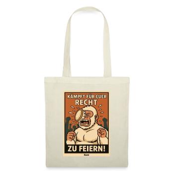 Yéti avec un gâteau sur le visage lors d’une fête - Sac en tissu - nature - Devant