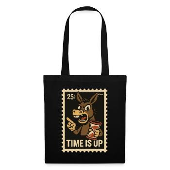 Donkey with hourglass on postcard - Tote Bag - black - Front