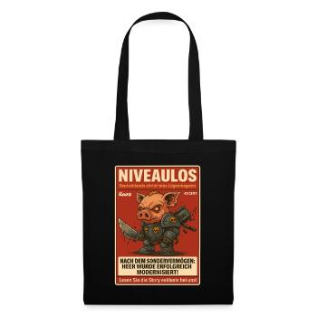 Fighting pig in armor on fake magazine - Tote Bag - black - Front