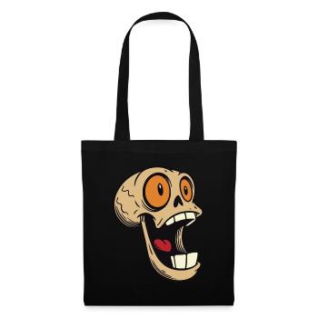 Laughing skull with big eyes - Tote Bag - black - Front