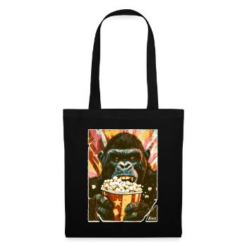 Gorille au pop-corn - Sac en tissu - noir - Devant