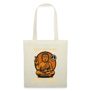 Buddha mit Peace-Zeichen und Spruch in Retro-Optik - Stoffbeutel - Natur - Vorne