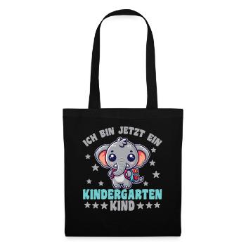 Kindergarten Elefant Ich bin jetzt ein - Stoffbeutel - Schwarz - Vorne