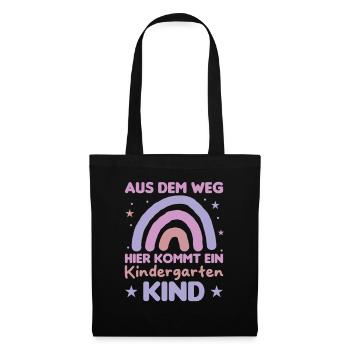 Kindergartenkind Regenbogen Aus dem weg - Stoffbeutel - Schwarz - Vorne