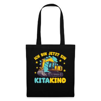 ich bin ein Kitakind Kita Einhorn - Stoffbeutel - Schwarz - Vorne