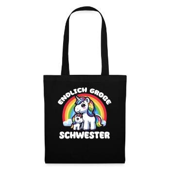 Grande sœur 2026 Licorne Frères et sœurs - Sac en tissu - noir - Devant