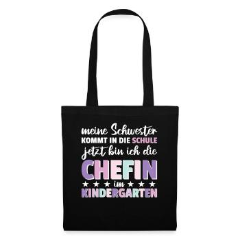 Ma sœur va à l’école... - Sac en tissu - noir - Devant