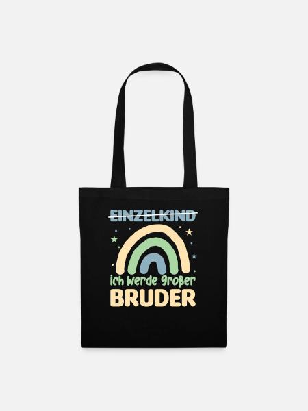 Großer Bruder 2026 Regenbogen Süßes Geschwister - Stoffbeutel - Schwarz