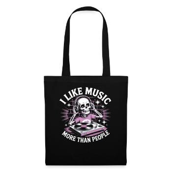 J’aime la musique plus que les gens squelette - Sac en tissu - noir - Devant