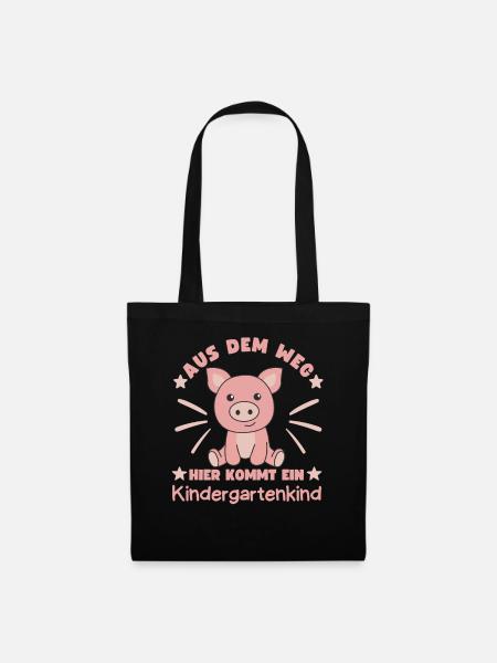 Hier Kommt Ein Kindergartenkind süßes Schwein - Stoffbeutel - Schwarz