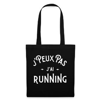 JE PEUX PAS J'AI RUNNING IDÉE CADEAU HUMOUR - Sac en tissu - noir - Devant