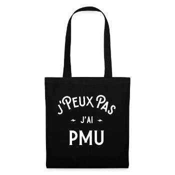 je peux pas j'ai pmu idée cadeau humour - Sac en tissu - noir - Devant