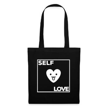 Cœur d’amour de soi - Sac en tissu - noir - Devant