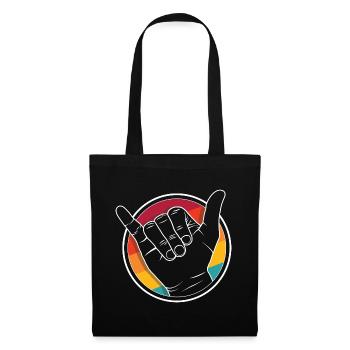 Hang ten / Vdub Greeting / Shaka wave - Aircooled - Sac en tissu - noir - Devant