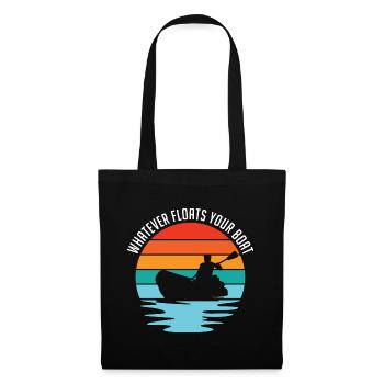 Whatever Floats Your Boat Kayaking Rowing Paddle R - Stoffbeutel - Schwarz - Vorne