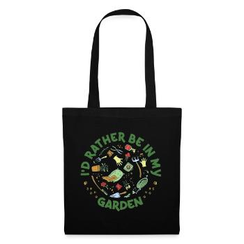 I'd Rather Be In My Garden Gardening Horticulture - Stoffbeutel - Schwarz - Vorne