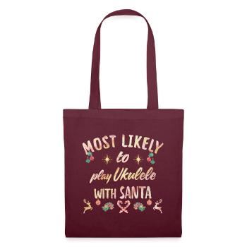 Les plus susceptibles de jouer du ukulélé avec le Père Noël - Sac en tissu - bordeaux - Devant