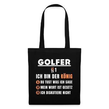 Cadeau de golfeur - Je suis le roi - Sac en tissu - noir - Devant