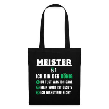 Cadeau de maître - Je suis le roi - Sac en tissu - noir - Devant