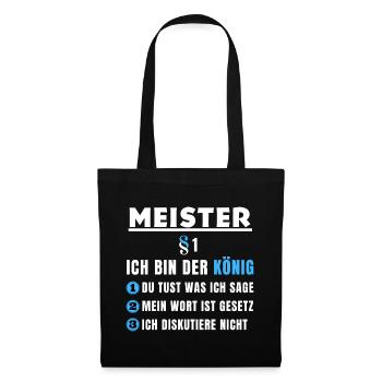 Cadeau de maître - Je suis le roi - Sac en tissu - noir - Devant