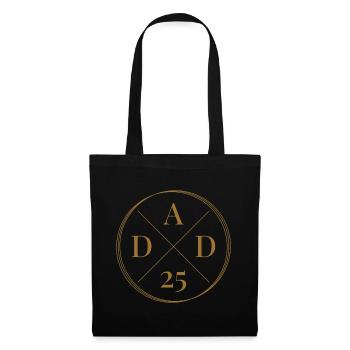 Dad 25 Baby Vater Vatertag Geschenk Papa 2025 - Stoffbeutel - Schwarz - Vorne