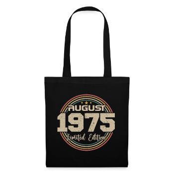 Millésime Né(e) Août 1975 Cadeau Anniversaire 1975 - Sac en tissu - noir - Devant
