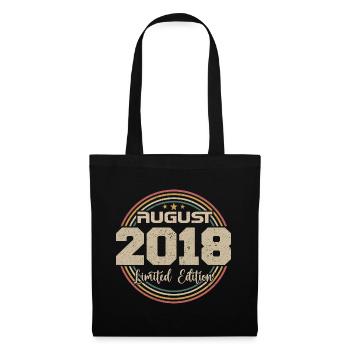 Jahrgang Geboren August 2018 Geburtstagsgeschenk 2018 - Stoffbeutel - Schwarz - Vorne