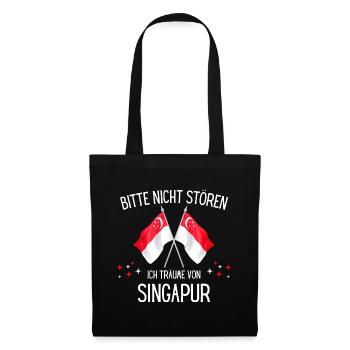 Bitte Nicht Stören Ich Träume Von Singapur - Stoffbeutel - Schwarz - Vorne