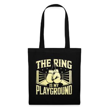 L’anneau est mon terrain de jeu Boxer Sports Gym Athlète - Sac en tissu - noir - Devant