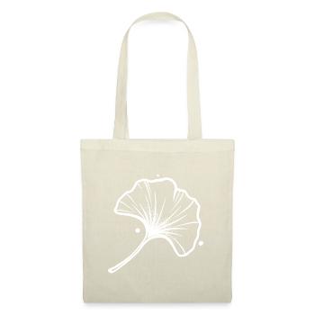 Blatt Ginkgo Weiß - Stoffbeutel - Natur - Vorne