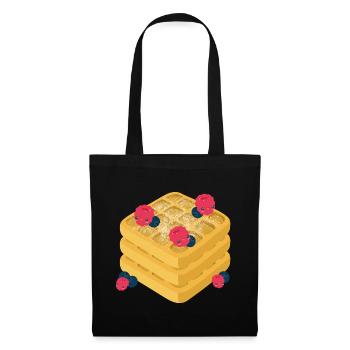 Waffle / Waffel Design - Tote Bag - black - Front