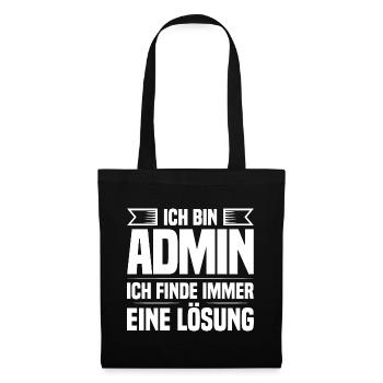 Administrator IT-ler Support Lösung Sysadmin Admin - Stoffbeutel - Schwarz - Vorne