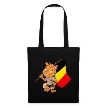 Fan Katze Belgien - Stoffbeutel - Schwarz - Vorne