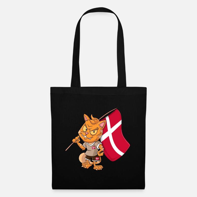 Danish Fan Cat - Tote Bag - black