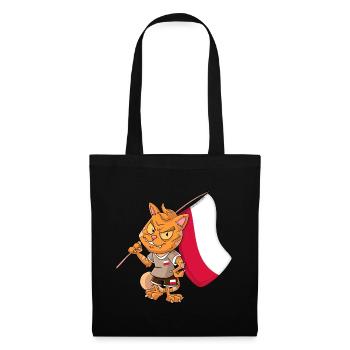 Pologne Fan Cat - Sac en tissu - noir - Devant