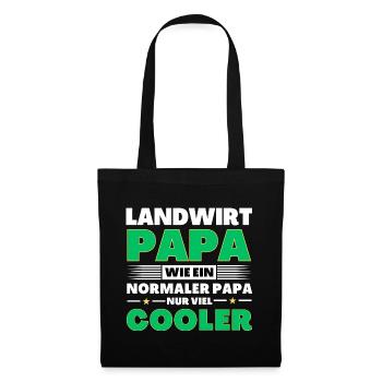 Landwirt Papa wie ein normaler nur viel cooler - Stoffbeutel - Schwarz - Vorne