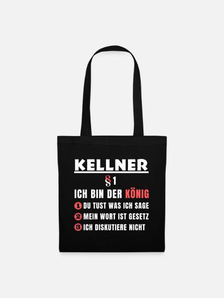 Kellner Geschenk - Ich bin der König - Stoffbeutel - Schwarz