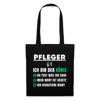 Cadeau de soignant - Je suis le roi - Sac en tissu - noir - Devant